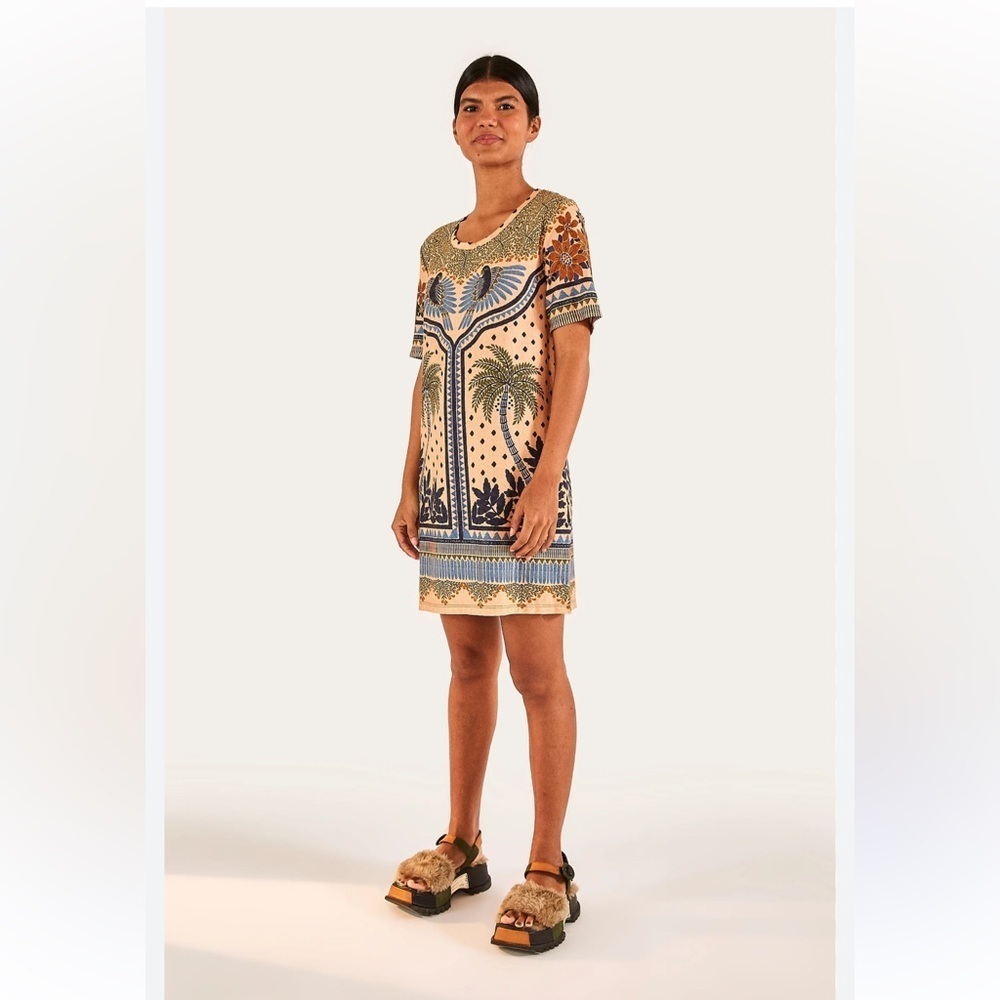 Farm Rio Brazil Tshirt Tropical Print Mini Dress